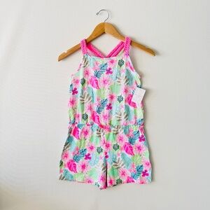 Tommy Bahama Kids Girl Shorts Jumper Floral Pink Size 10/12 Spring Summer Casual